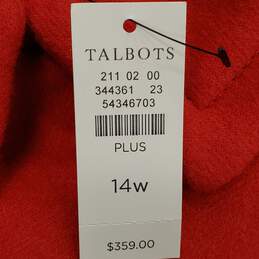 Talbots Women Red Wool Coat Sz 14W NWT alternative image