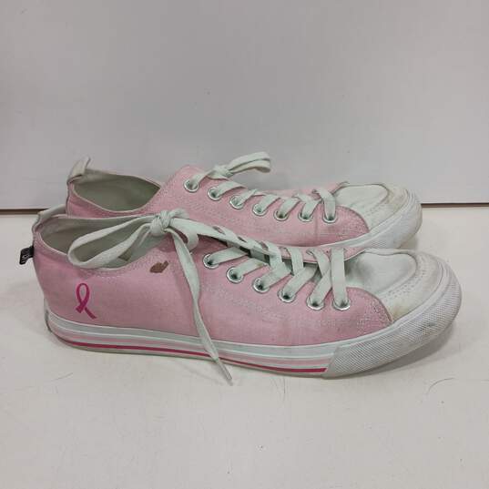Womens Hope Breast Cancer Awareness SLFFBL Pink Lace Up Sneaker Shoes Size 10 M image number 2