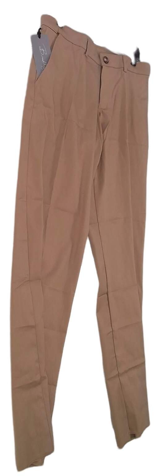 NWT Bradley Allen Mens Khaki Flat Front Pockets Straight Leg Formal Dress Pants image number 2