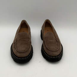 Womens Hayley Brown Suede Round Toe Platform Slip-On Loafer Shoes Size 8 alternative image