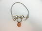 Judith Jack & Romantic 925 Cubic Zirconia Faux Pearl & Marcasite Pendant Necklace & Garnet Beaded Bar & Scrolled Drop Earrings 9.7g image number 2