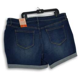 NWT Evri Womens Blue Denim Medium Wash Cuffed Boyfriend Shorts Size 22W alternative image