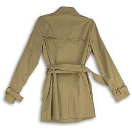 NWT Michael Kors Womens Tan Long Sleeve Belted Full-Zip Trench Coat Size M alternative image