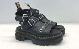 Dr Martens Ricki Hardware Nappa Lux Leather Platform Sandals Black 8