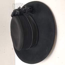 August Accessories Fine Millinery Collection Floral Black Hat