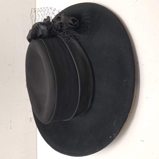 August Accessories Fine Millinery Collection Floral Black Hat image number 1