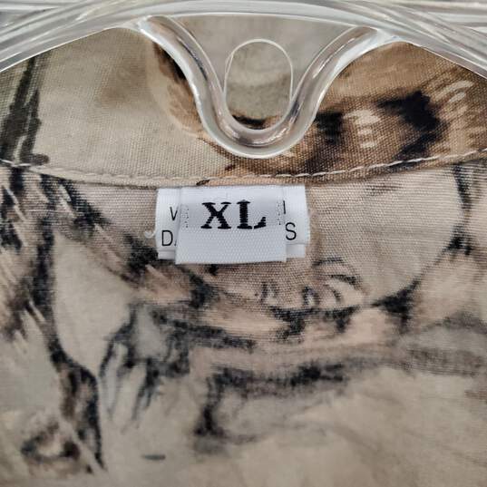 Vintage Tiger Patterned Button Up Shirt MN Size XL image number 3