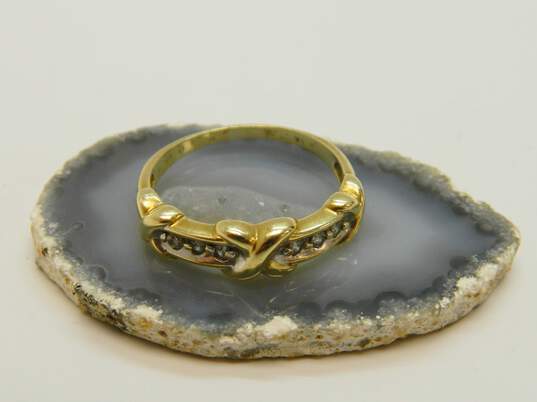 Elegant 14K Yellow Gold Diamond Accent Ring 2.9g image number 1