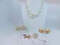 Vintage Goldtone Icy Rhinestone Costume Jewelry Lot 116.6g image number 9