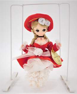 Vintage Bradley Wonderful World of Dolls The Swinger Big Eye Doll Red Dress SW104 IOB alternative image