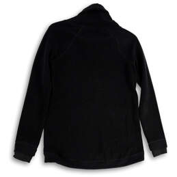 Womens Black Roll Neck Long Sleeve Zip Pocket Stretch Pullover Jacket Sz XS alternative image
