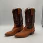 Mens Brown Leather Pointed Toe Pull On Mid Calf Cowboy Western Boots Size 10.5D image number 4