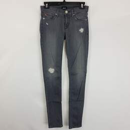 Hudson Women Gray Washed Jeans Sz 25