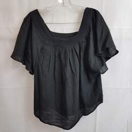 Philosophy women's square neck black gauze shirt S nwt