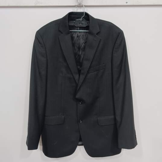 Men's Black 100% Wool Suit Jacket Size 44R image number 1