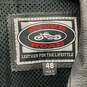 Mens Black Leather Notch Lapel Long Sleeve Full-Zip Biker Jacket Size 48 image number 3