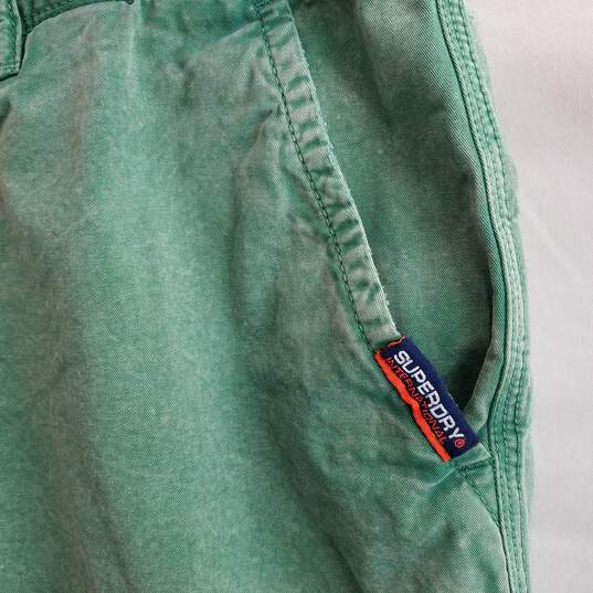 Superdry International Men's Green Cotton Shorts Size 34W image number 4