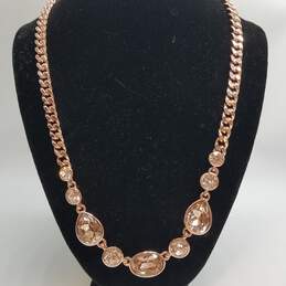 Givenchy Rose Gold Tone Crystal Necklace 35.7g