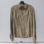 0039 Italy Women's Tan 100% Cotton Corduroy Button-Up Shirt Size M image number 1