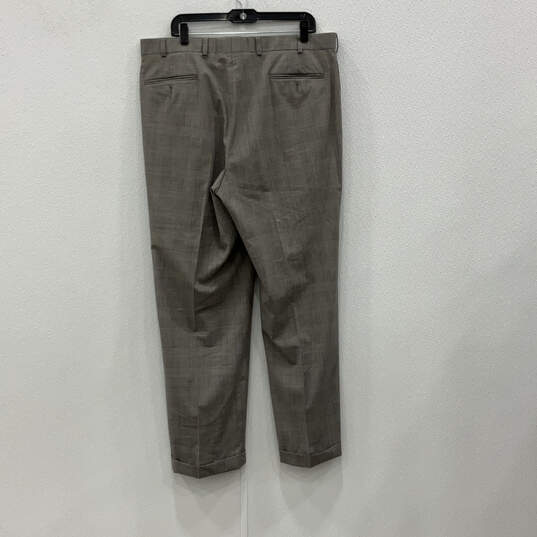 Mens Gray Glen Plaid Long Sleeve Notch Lapel Two Piece Pants Suit Sz 44/39 image number 5