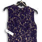 NWT Womens Blue Tan Floral Lace Sleeveless Back Zip A-Line Dress Size 8 image number 4