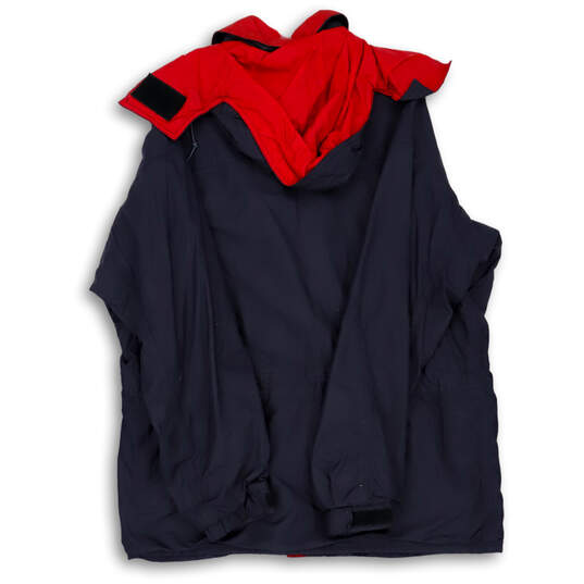 Mens Black Red Mock Neck Full-Zip Bugaboo Hooded Windbreaker Jacket Size XL image number 2