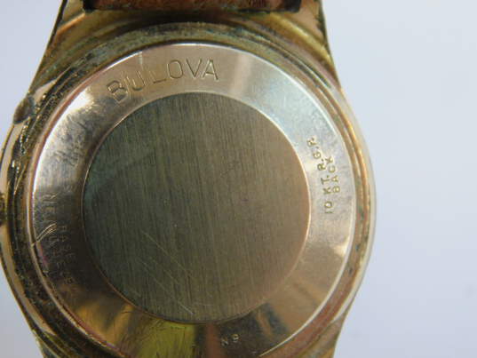 Vintage Bulova Accutron Dual-Day Leather Band Men's Dress Watch 39.7g image number 5