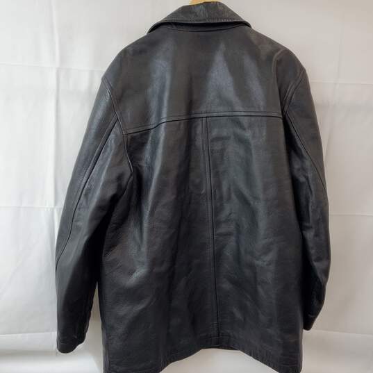 J. Crew Black Leather Jacket Men's LG image number 2