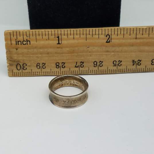 Tiffany & Co Sterling Silver Authentic 1837 Concave 7mm Band Sz Ring w/COA 5.0g image number 7