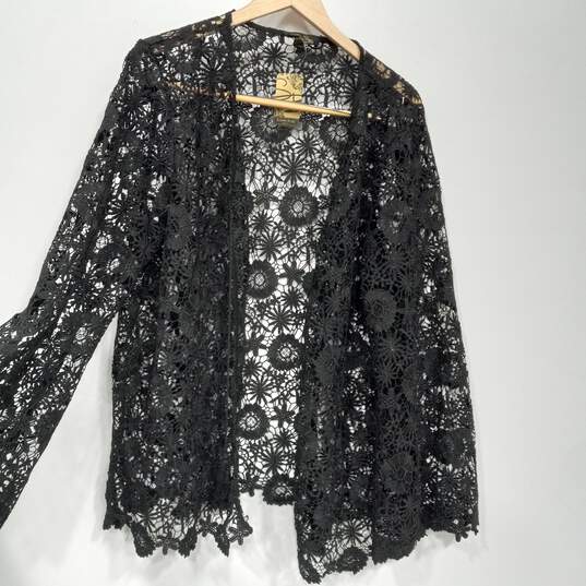Women’s Vintage Suzanne Betro Lace Cropped Cardigan Sz 3X NWT image number 1