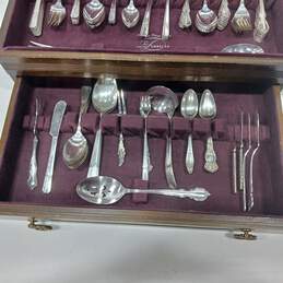 1847 Rogers Bros Reflection Silver Plated Silverware in Wooden Box alternative image