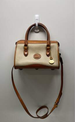 Vintage Dooney & Bourke Tan Brown Leather Shoulder Satchel Bag