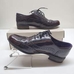 Clarks Hamble Oak Women's Burgundy Leather Brogues Shoes Size 6.5M