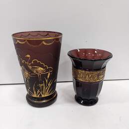 Pair of Decorative Glass Vases