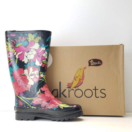 Sakroots Jet Flower Power Rain Boots Women's Size 7 M image number 1