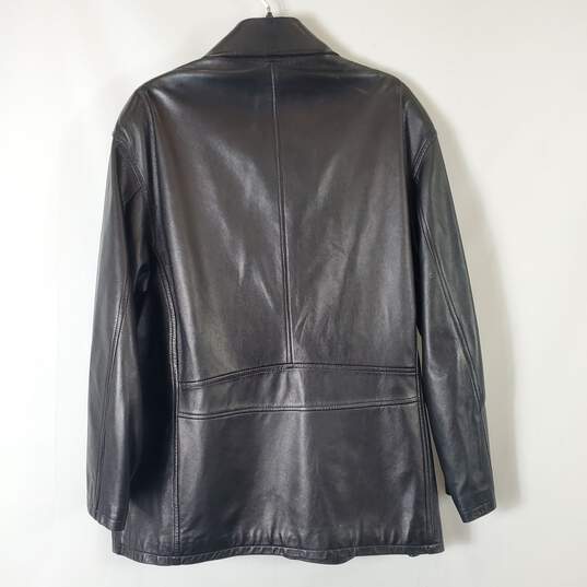 Pellacci Men Black Italian Leather Jacket Sz 2XL image number 3