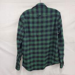 Alex Mills MN's 100% Cotton Green & Black Plaid Shirt Size M alternative image