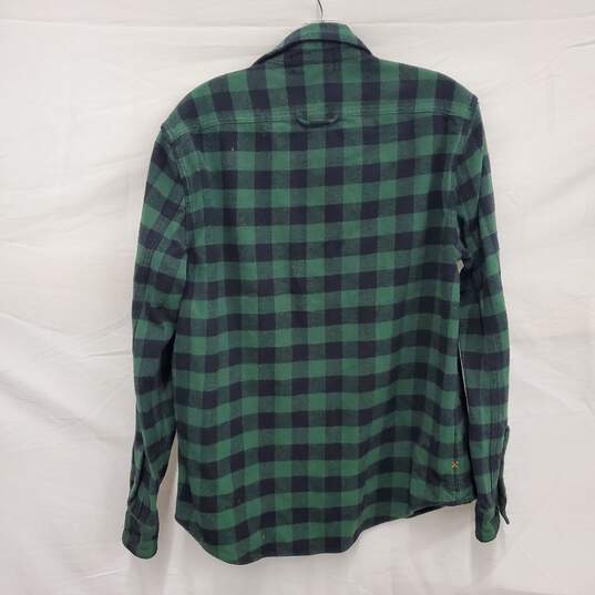 Alex Mills MN's 100% Cotton Green & Black Plaid Shirt Size M image number 2