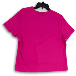 Womens Pink Round Neck Short Sleeve Regular Fit Pullover T-Shirt Size XL alternative image