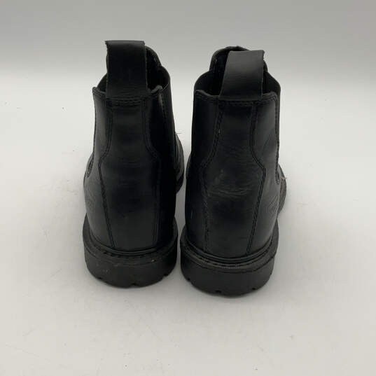 Mens Black Leather Round Toe Pull-On Modern Chelsea Boots Size 10 M image number 4
