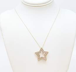 10K Yellow Gold 0.30 CTTW Diamond Star Pendant Necklace 1.7g