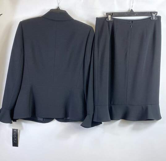 Kasper Women Black Ruffle 2Pc Set Skirt Suit Sz 10P image number 2