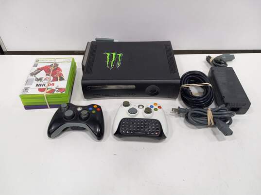 Microsoft Xbox 360 Console with Four Games & Two Controllers image number 1