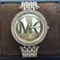 Michael Kors 39mm Gold Tone Crystal Bezel Unisex Quartz Watch In Box DAMAGED image number 2