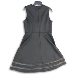 Womens Black Sleeveless Round Neck Back Zip Fit & Flare Dress Size 10 alternative image