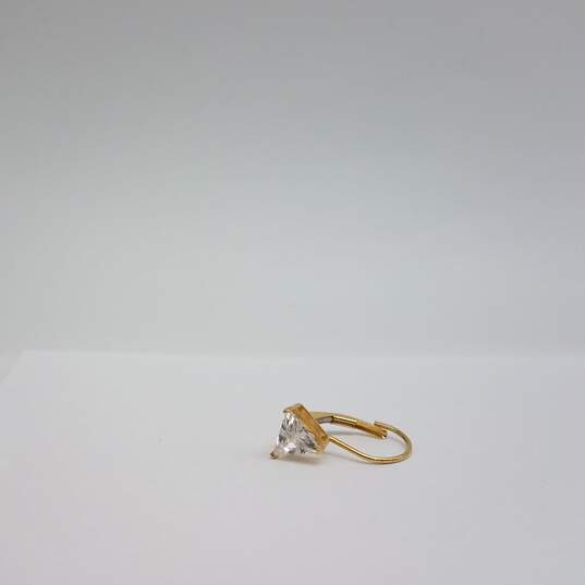AJ 14k Gold Triangular Cz Lever Back Earrings 1.9g image number 3