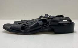 Joan & David Black Leather Strappy Flat Sandals Shoes Size 38 alternative image