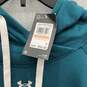 NWT Womens Teal Green Long Raglan Sleeve Rival Fleece Pullover Hoodie Size 2X image number 3