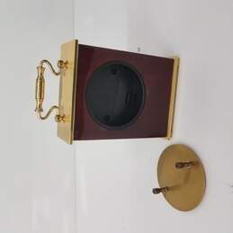Montreux Quartz Brass & Cherry Wood Mantel Clock Untested alternative image