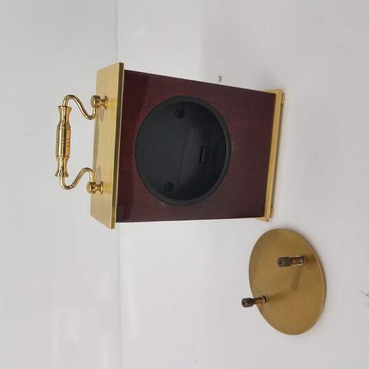 Montreux Quartz Brass & Cherry Wood Mantel Clock Untested image number 2